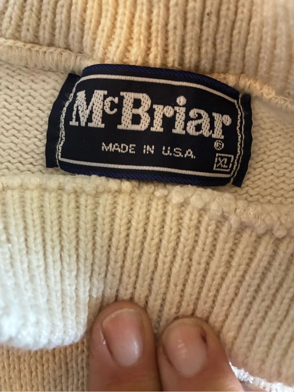 Vintage Ferrari Fisherman Knit Sweater XL Cream Grandpa Core